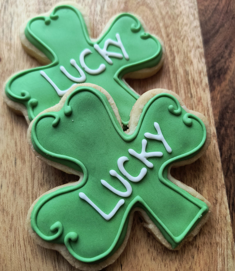 2 Iced Shamrock Cookies