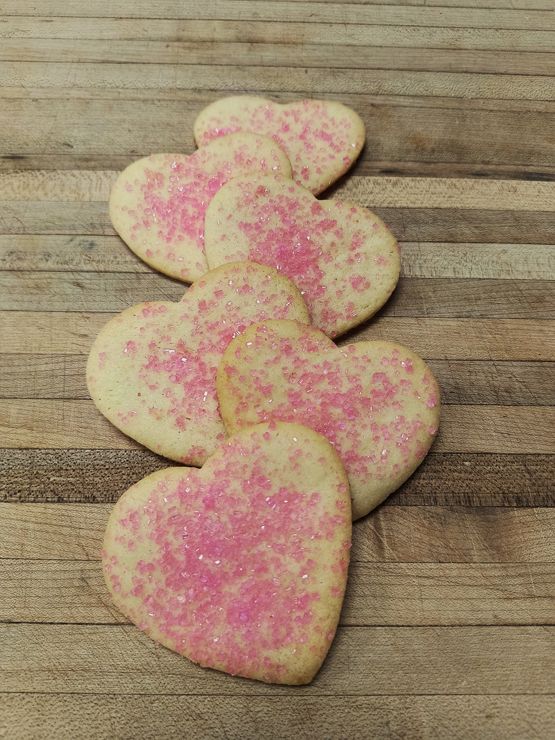 6 Sprinkle Shortbread Hearts