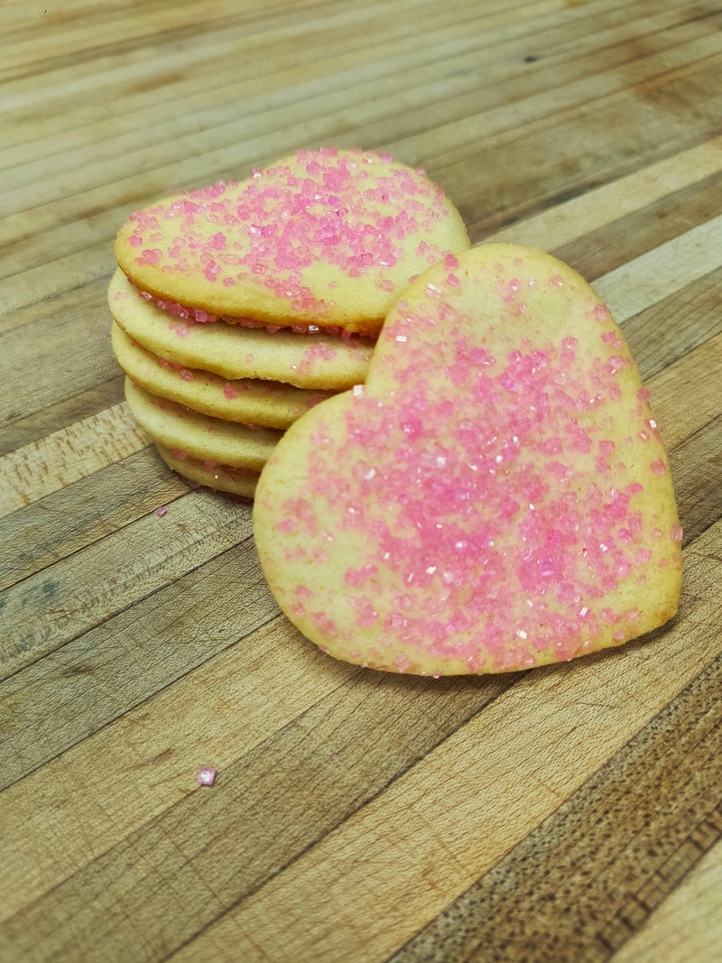 6 Sprinkle Shortbread Hearts